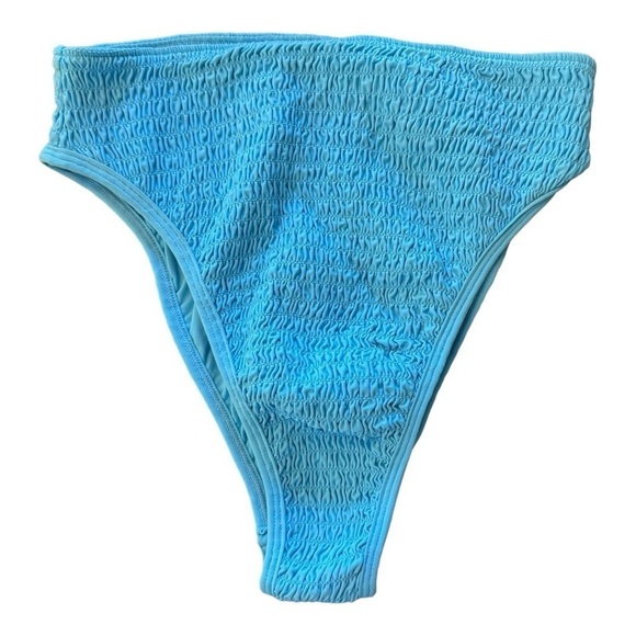 L*Space Barlette Smocked High Waist Bikini Bottom in Aquarius NWOT - Picture 2 of 7